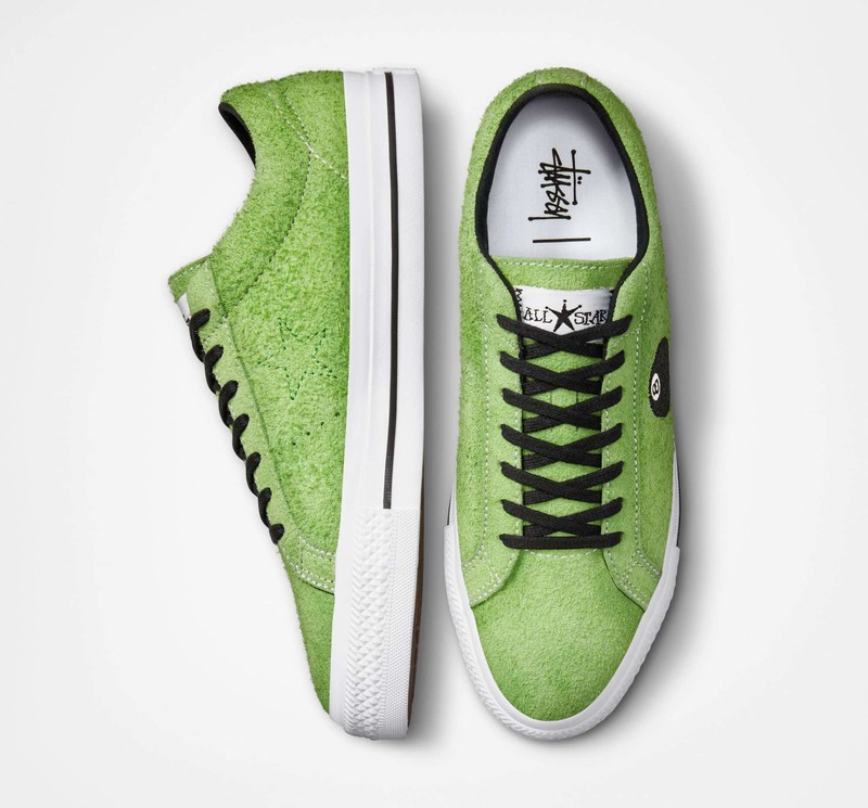 【希少】STUSSY×CONVERSE ONE STAR PRO 緑 28cm Converse One Star Pro Ox Stussy 8-Ball - A03712C - US